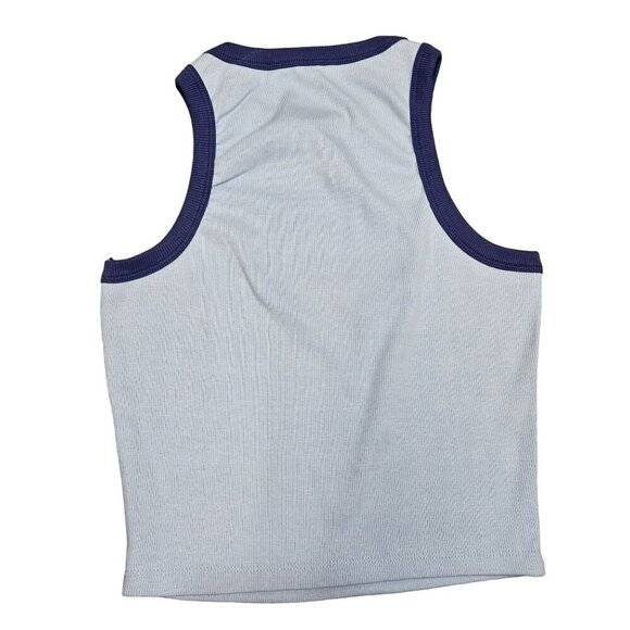 Pabst Blue Ribbon Logo Tank Top Sleeveless Shirt Light Blue Navy Ribbed Cotton L - Picture 3 of 7